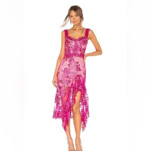 COPY - Bronx and Branco Pink floral midi dress